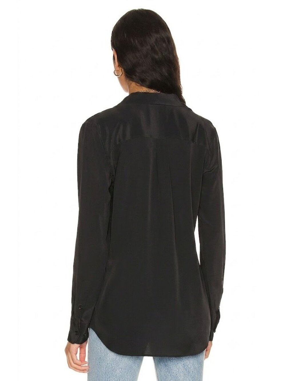 NWT Equipment Slim Signature in Eclipse Washed Black Silk Button Down Shirt M - Picture 4 of 10